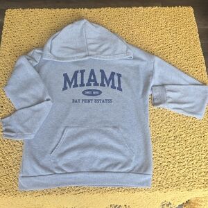 SHEIN Gray Hoodie with Blue Print